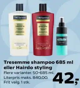 SuperBrugsen TRESemmé shampoo eller Hairdo styling tilbud
