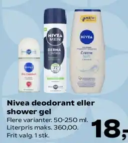 SuperBrugsen Nivea deodorant eller shower gel tilbud