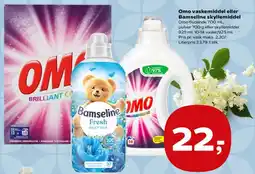 SuperBrugsen Omo vaskemiddel eller Bamseline skyllemiddel tilbud