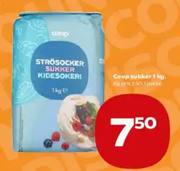 Kvickly Coop strösocker / sukker 1 kg tilbud