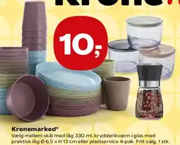 Kvickly Kronemarked - skåle / plastservice / krydderikværn tilbud