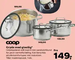 Kvickly Gryde med glaslåg tilbud