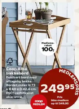Kvickly Coop Alba bakke bord tilbud