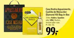 Føtex Casa Nostra Appassimento, Castillo de Maria eller Diamond Hill Bag-in-Box tilbud