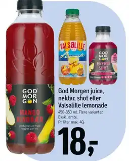 Føtex God Morgen juice, nektar, shot eller Valslille lemonade tilbud