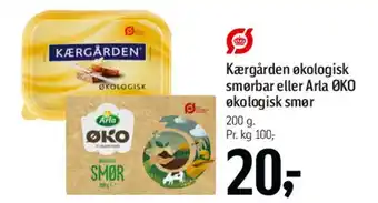 Føtex Kærgården økologisk smørbar / Arla ØKO økologisk smør tilbud