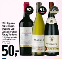 Føtex 1908 Appassionante Rosso / Trapiche Oak Cask / Vidal Fleury Ventoux tilbud
