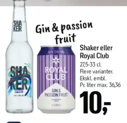 Føtex Gin & passion fruit (Shaker / Royal Club) tilbud