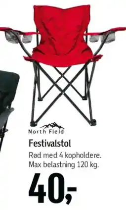 Føtex Festivalstol (rød) tilbud