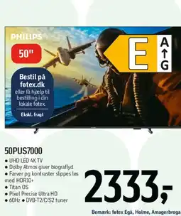 Føtex Philips 50 UHD LED 4K TV (50PUS7000) tilbud