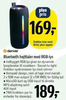 Føtex Bluetooth højtaler med RGB-lys tilbud