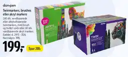 Føtex dan-pen Twinmarkers / brushes / akryl markers tilbud