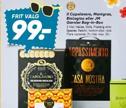 Bilka Bag‑in‑Box wines (Il Capolavoro / Punch Club varieties) tilbud