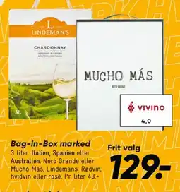 Bilka Bag‑in‑Box marked (Lindeman's / Mucho Más) tilbud
