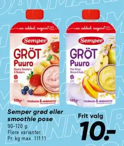 Bilka Semper gröt eller smoothie tilbud
