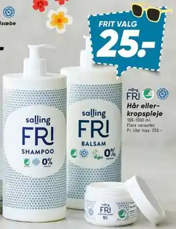 Bilka salling FRI shampoo / balsam tilbud