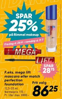 Bilka Rimmel makeup (f.eks. mascara eller foundation) tilbud