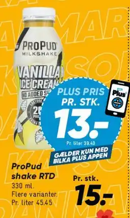 Bilka ProPud shake RTD (Vanilla Ice Cream) tilbud