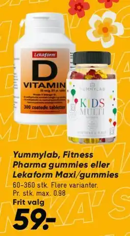 Bilka Yummylab / Fitness Pharma vitaminer & gummies tilbud