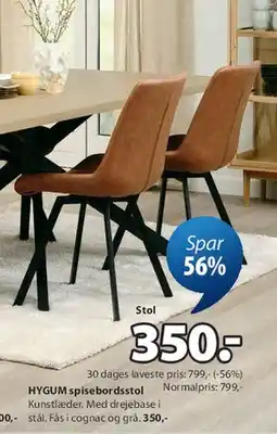 JYSK HYGUM spisestol tilbud