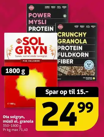 Løvbjerg Ota solgryn, müsli el. granola tilbud