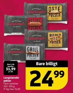 Løvbjerg Langelænder pølser tilbud