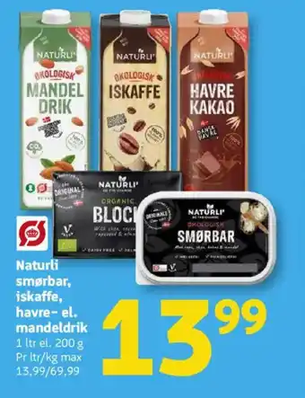 Løvbjerg Naturli smørbar, iskaffe, havre- el. mandeldrik tilbud
