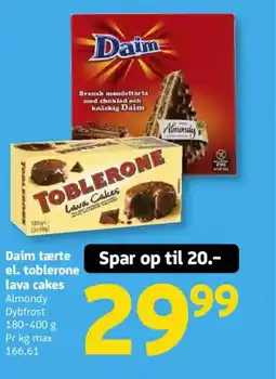 Løvbjerg Daim tærte el. toblerone lava cakes tilbud