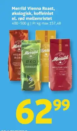 Løvbjerg Merrild Vienna Roast, økologisk, koffeinlet el. rød mellemristet tilbud