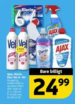 Løvbjerg Ajax, Klorin, Dun-let el. Vel Rengøring, skyllemiddel el. opvaskemiddel tilbud