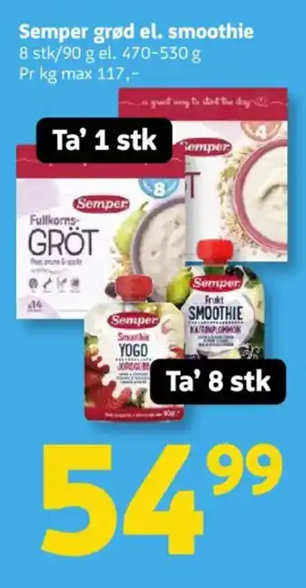 Løvbjerg Semper grød el. smoothie tilbud