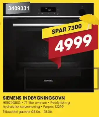 Punkt1 Siemens Indbygningsovn tilbud