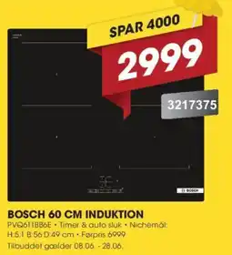 Punkt1 Bosch 60 cm Induktion tilbud