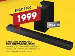Punkt1 Samsung Soundbar med subwoofer (2025) tilbud