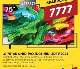 Punkt1 LG 75" 4K Qned evo edge miniled tv 2025 tilbud