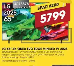 Punkt1 LG 65" 4K Qned evo edge miniled tv 2025 tilbud