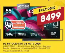 Punkt1 LG 55" OLED EVO C5 4K TV 2025 tilbud