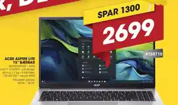 Punkt1 Acer Aspire lite 15" bærbar tilbud