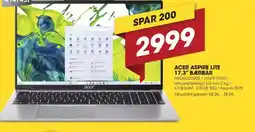 Punkt1 Acer Aspire lite 17.3" bærbar tilbud