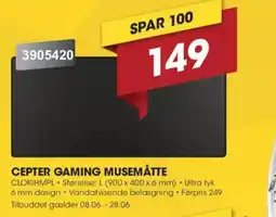 Punkt1 Cepter gaming musemåtte tilbud