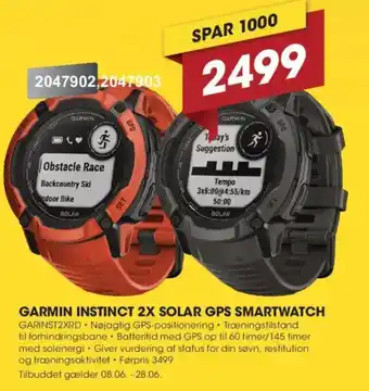 Punkt1 Garmin Instinct 2x solar GPS smartwatch tilbud