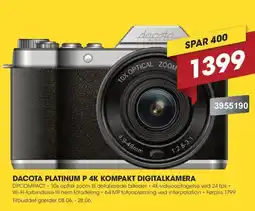 Punkt1 Dacota platinum P 4K kompakt digitalkamera tilbud