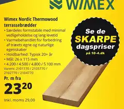10-4 Byggecenter Wimex Nordic Thermowood terrassebrædder tilbud