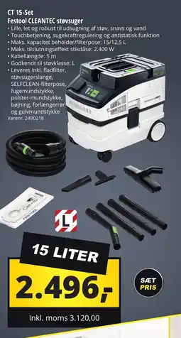 10-4 Byggecenter CT 15-Set Festool CLEANTEC støvsuger tilbud