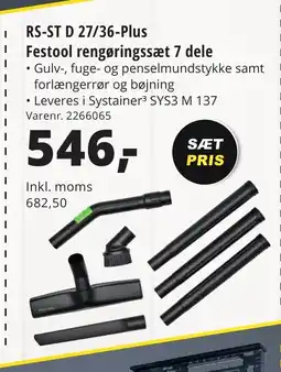 10-4 Byggecenter I RS-ST D 27/36-Plus Festool rengøringssæt 7 dele tilbud