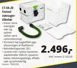 10-4 Byggecenter CT-VA-20 Festool støvsuger- tilbehør tilbud