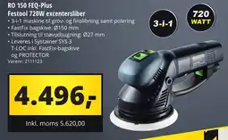 10-4 Byggecenter RO 150 FEQ-Plus Festool 720W excentersliber tilbud