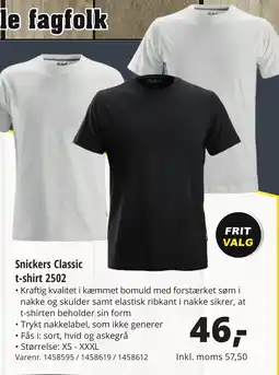 10-4 Byggecenter Snickers Classic t-shirt 2502 tilbud