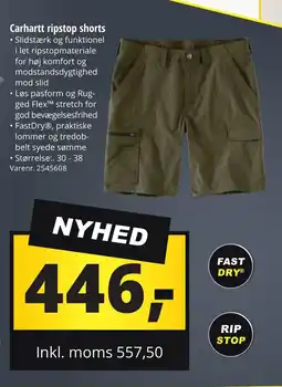10-4 Byggecenter Carhartt ripstop shorts tilbud
