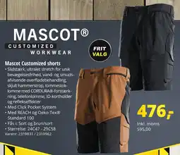 10-4 Byggecenter Mascot Customized shorts tilbud